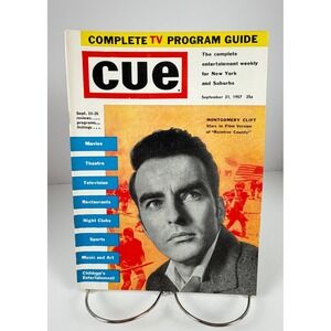 Vintage 1957 Cue Magazine Montgomery Clift NYC Broadway TV Ads September 21